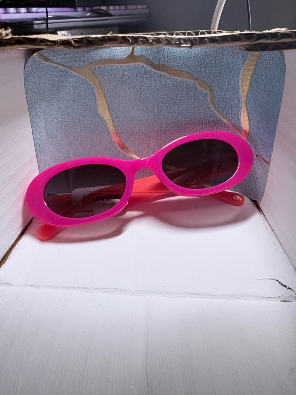 CAROLINA LEMKEN BERLIN Bold Neon Orange Oval Sunglasses NWT